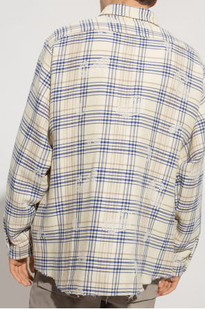 424 Checked layered-tulle shirt
