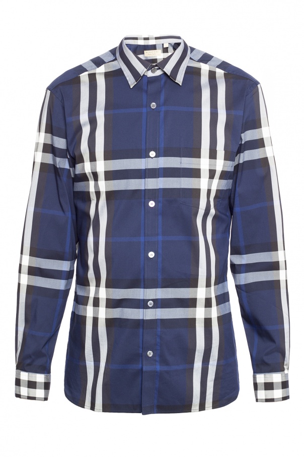 Navy blue Checked shirt Burberry - Vitkac TW