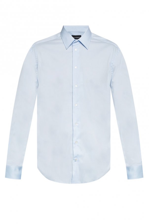 Emporio pebbled-effect armani Cotton shirt