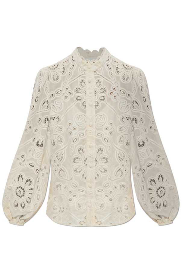 Openwork shirt with a stand-up collar, zdjęcie 1 Openwork shirt with a stand-up collar od Zimmermann