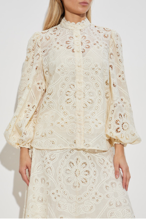 Zimmermann Ajourbluse mit Stehkragen