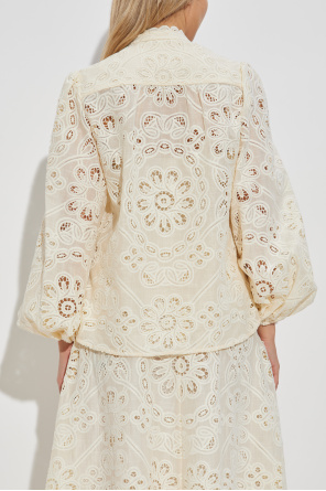 Zimmermann Ajourbluse mit Stehkragen