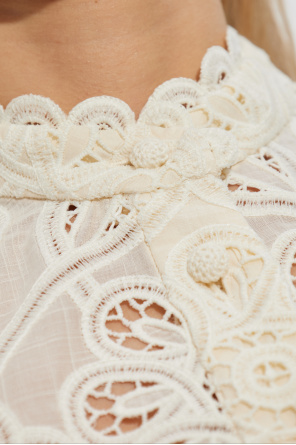 Zimmermann Ajourbluse mit Stehkragen