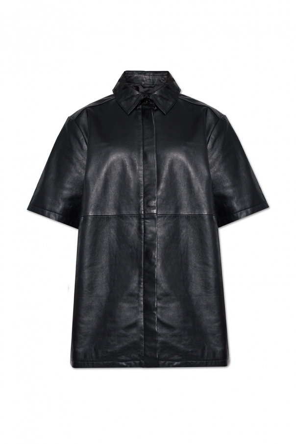 HERSKIND ‘Kaleed’ short-sleeved leather shirt