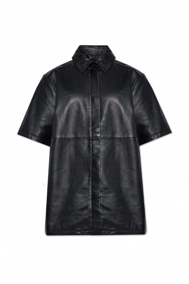 Birgitte Herskind ‘Kaleed’ short-sleeved leather Jeanerica shirt