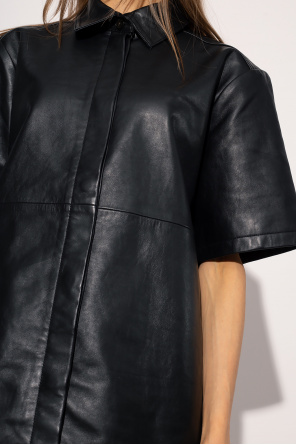 HERSKIND ‘Kaleed’ short-sleeved leather shirt