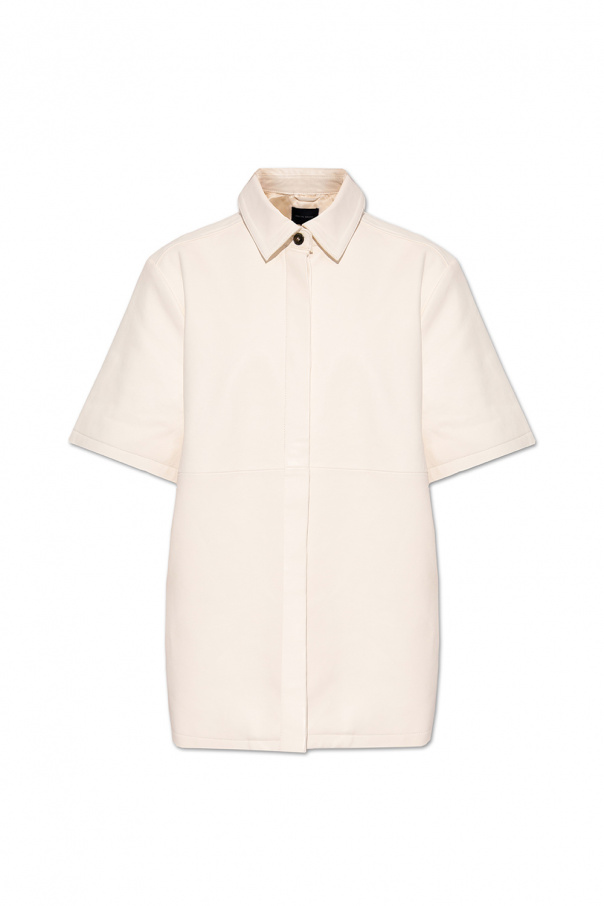 HERSKIND ‘Kaleed’ short-sleeved leather courtes shirt