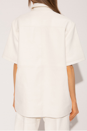 HERSKIND ‘Kaleed’ short-sleeved leather courtes shirt