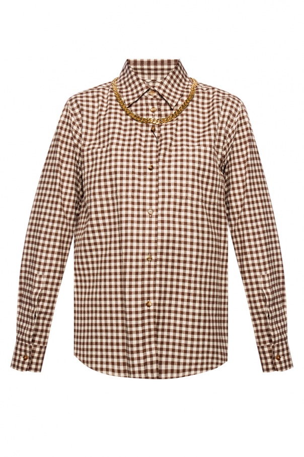 white and gold burberry shirt