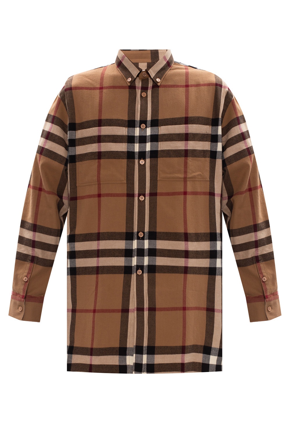 Burberry Check Wool Cotton Flannel Shirt , Size: 14