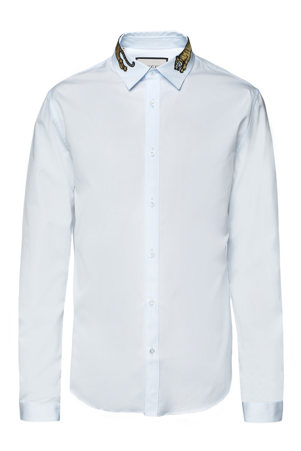 Gucci Embroidered Tiger Collar Duke Shirt in White for Men