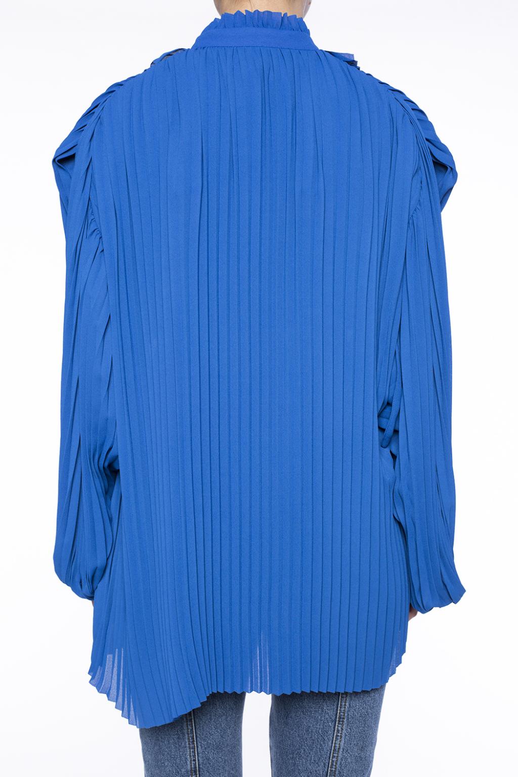 Women's Scarf Collar Pleated Blouse by Balenciaga