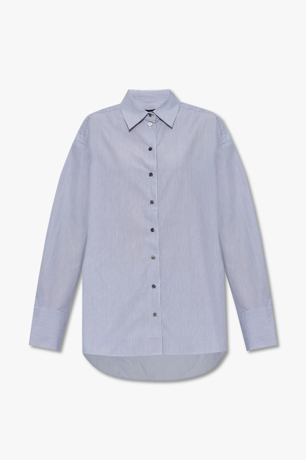 Blue 'Jenka' shirt HERSKIND - McnallysayajiShops MK - shirt manica lunga  con laccetti laterali e stampa sul davanti