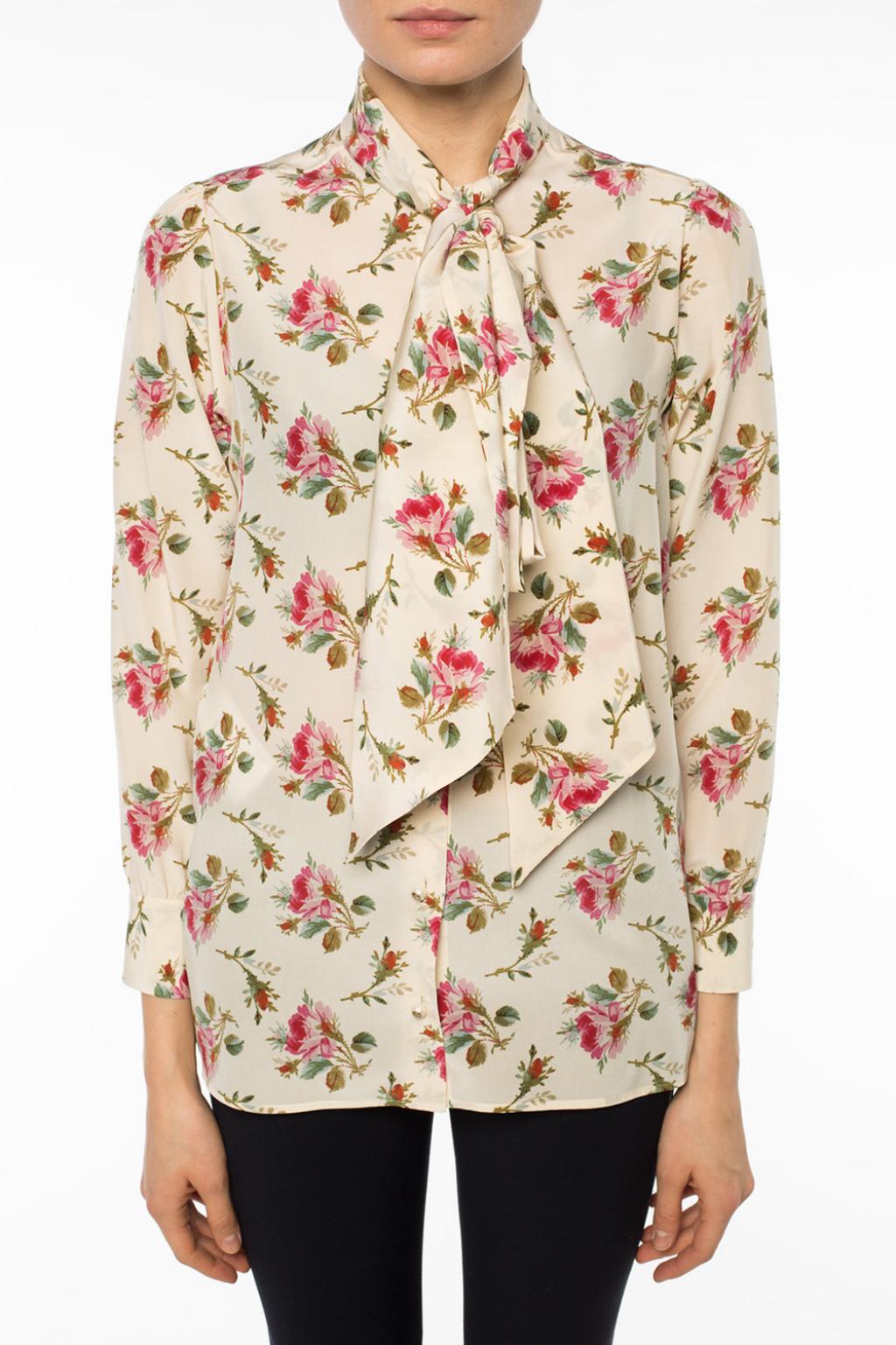 gucci silk floral shirt