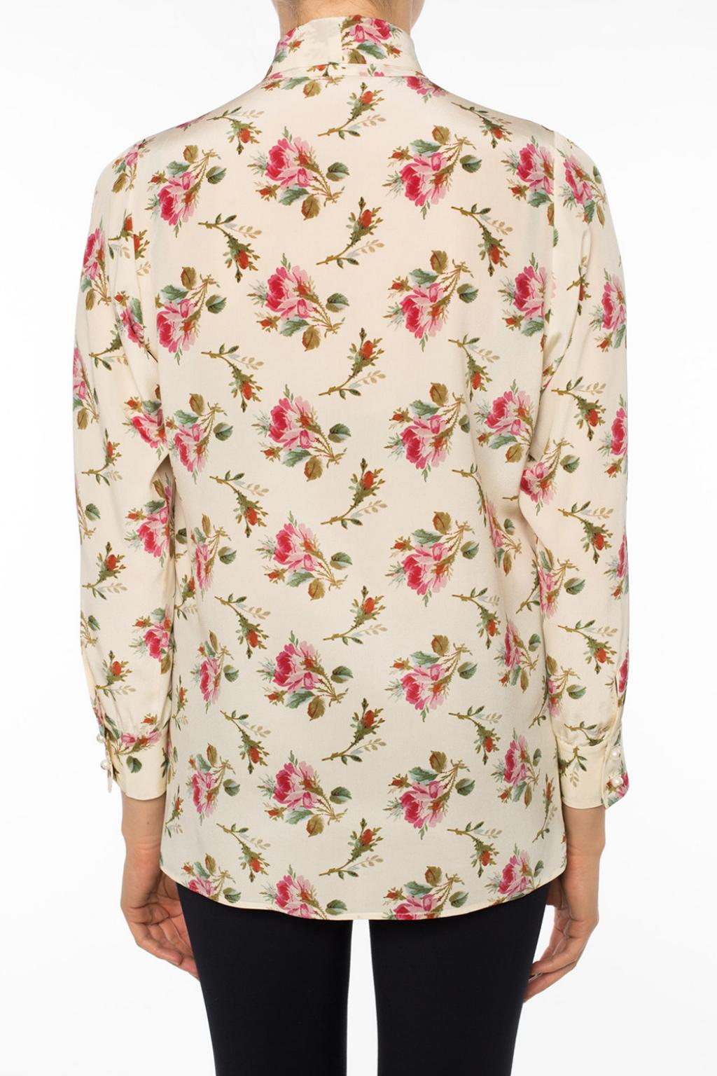 Floral Motif Silk Shirt Gucci - Vitkac Germany