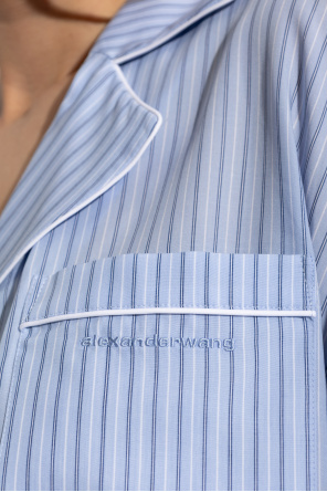T by Alexander Wang Loose-fit shirt with a striped pattern