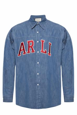 Patched denim shirt od Gucci