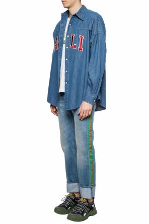 Patched denim shirt od Gucci