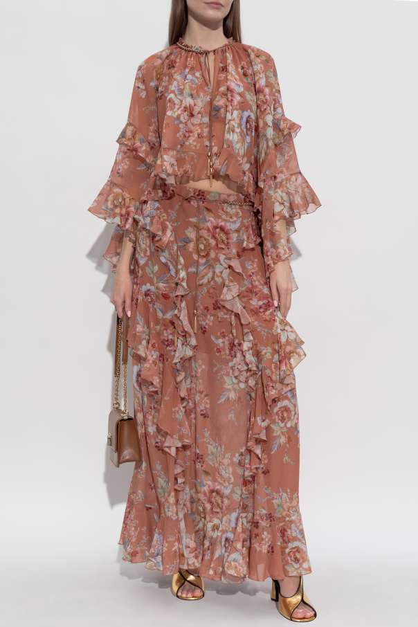 Zimmermann Top with a floral motif