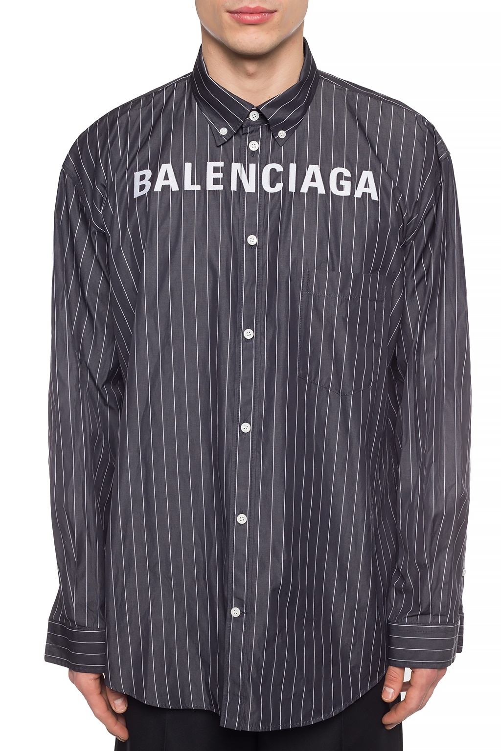 Grey Striped shirt Balenciaga - Vitkac GB