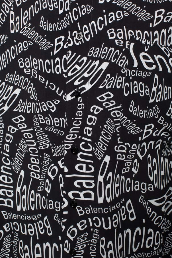 Czarny Koszula z nadrukowanym wzorem z logo Balenciaga - Vitkac Polska