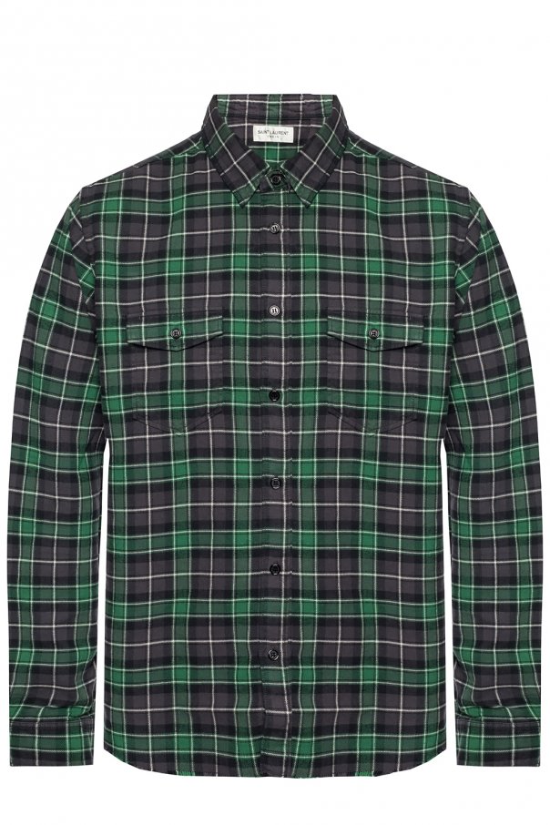 saint laurent checked shirt