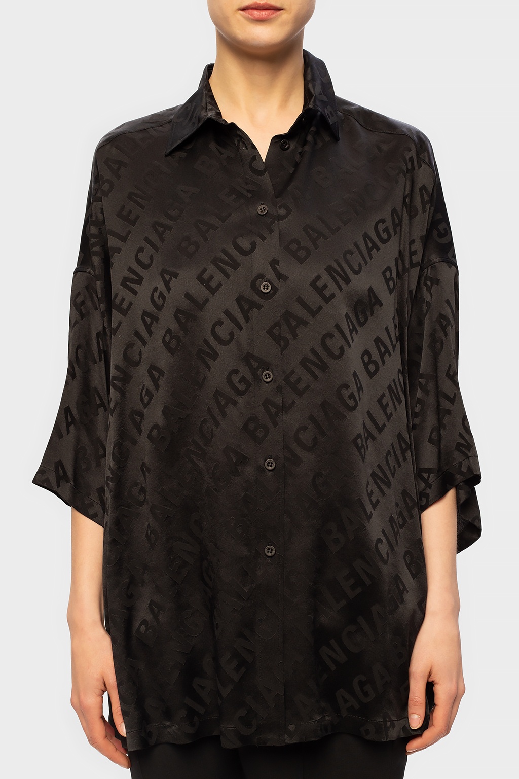 Silk shirt with logo Balenciaga 