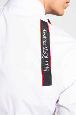 Alexander McQueen Alexander Mcqueen Logo-embroidered Cotton-jersey T-shirt Mens Black Multi