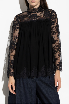 Zimmermann Top con inserciones de encaje