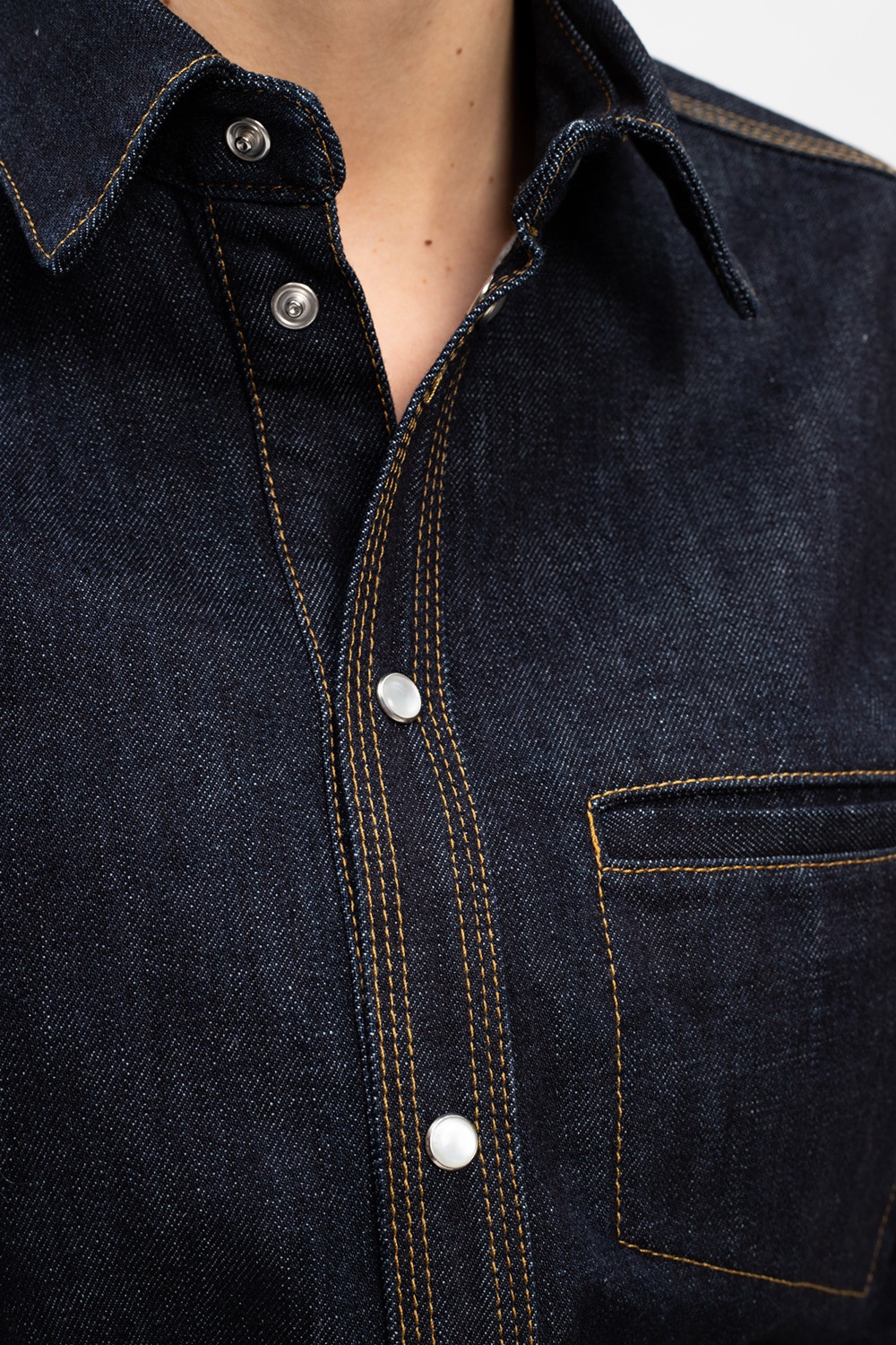 Bottega Veneta Denim shirt with stitching