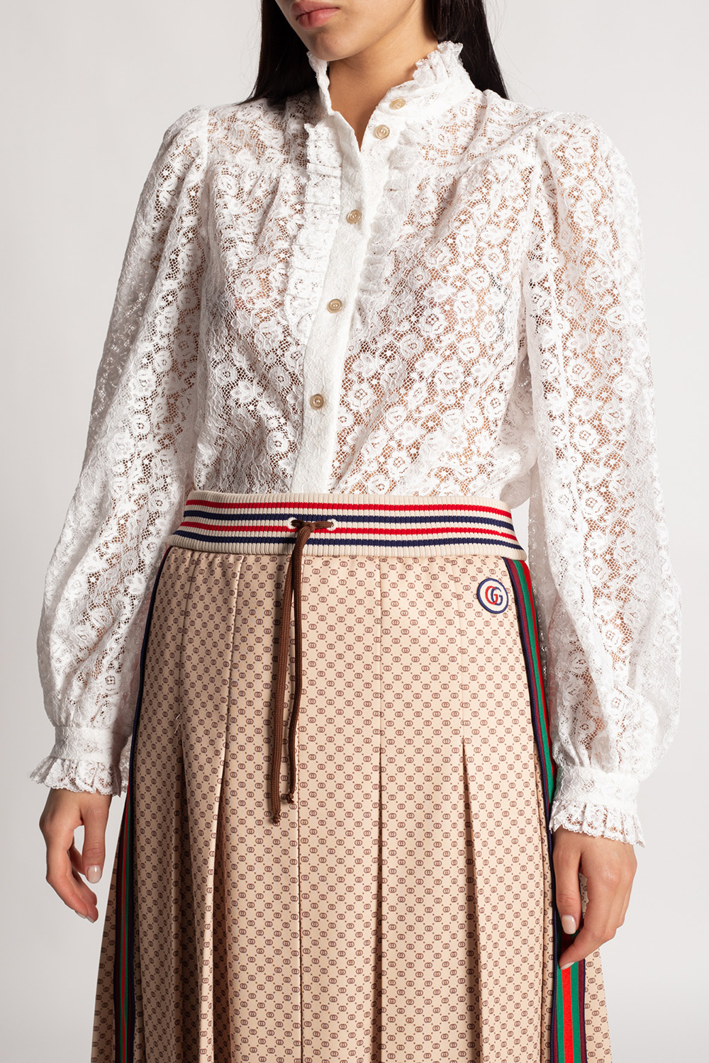 Gucci Lace shirt with high neck