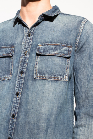 Saint Laurent Distressed denim shirt