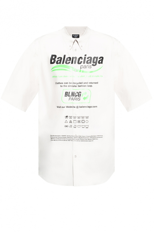 Balenciaga Giorgio Armani herringbone-print Green shirt