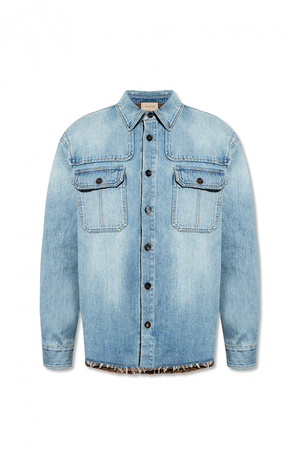 gucci boots Insulated denim jacket