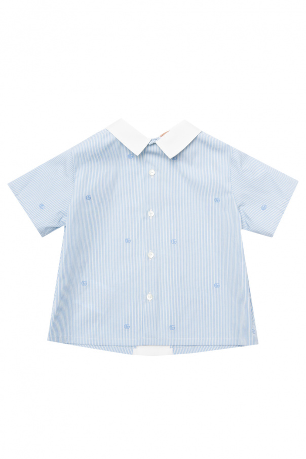 gucci silver Kids Embroidered top