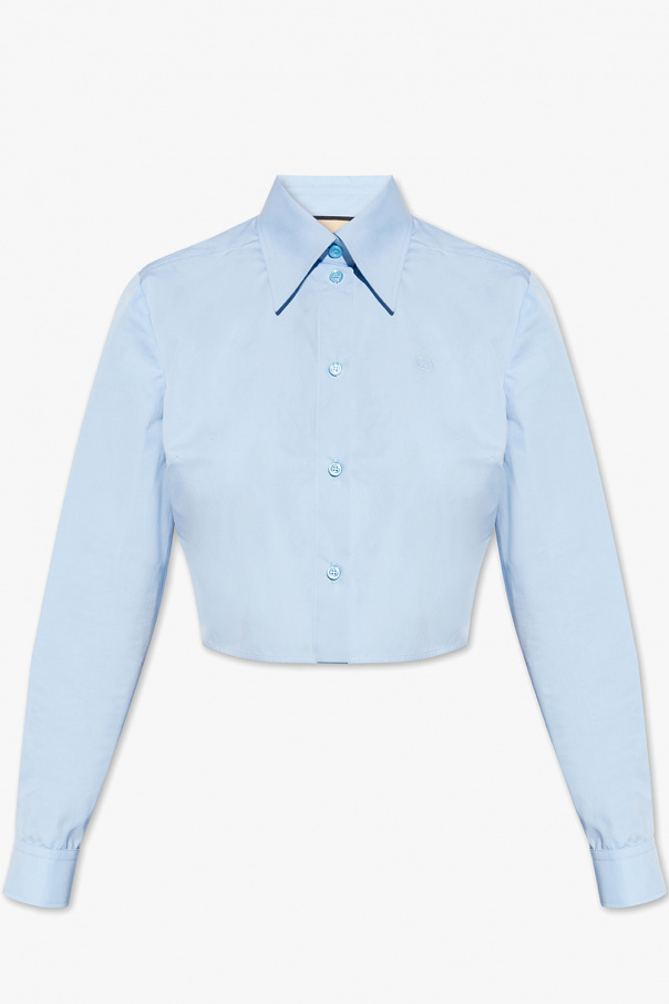 Gucci Cropped Logo Top in Blue