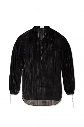 Yves Saint Laurent Pre-Owned 1980's velvet effect panel straight skirt Black