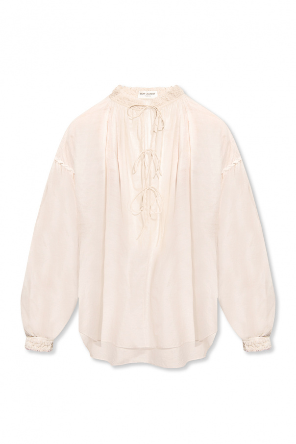 Saint Laurent Saint Laurent floral-embroidered shirt
