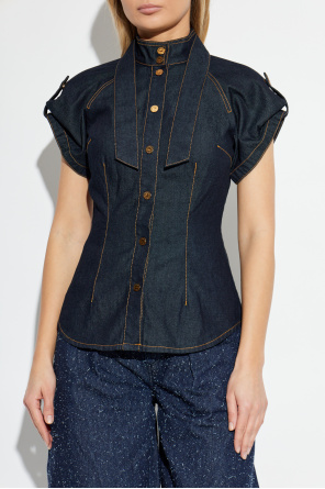 Zimmermann Jeansowa koszula z krótkimi rękawami