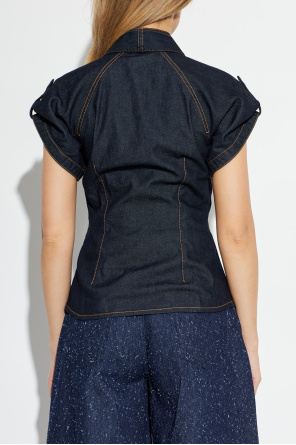 Zimmermann Jeansowa koszula z krótkimi rękawami