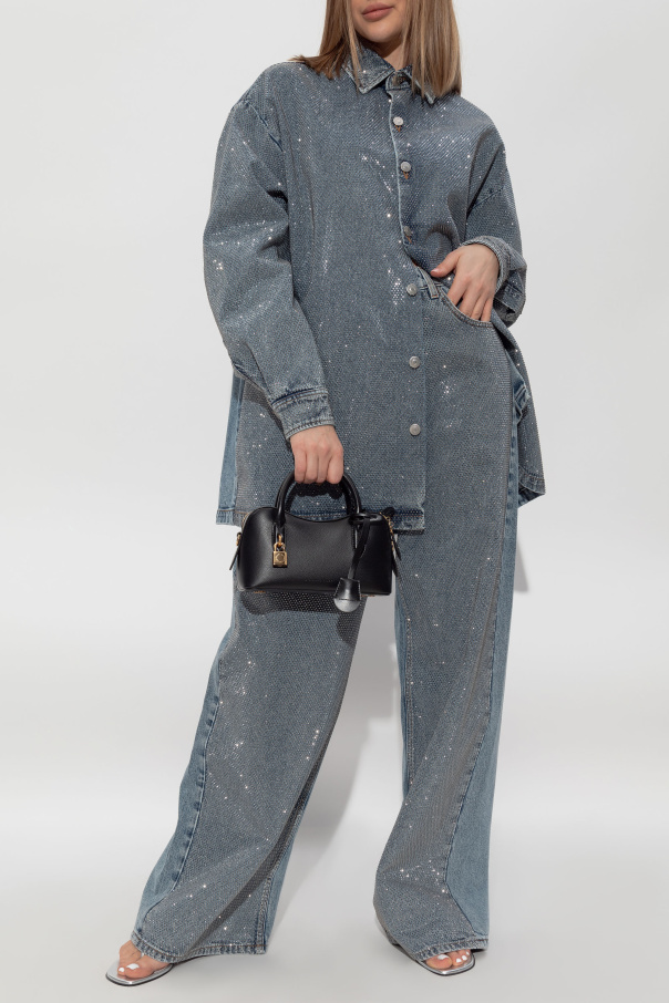 Stella McCartney Jeansowa koszula z połyskującymi aplikacjami