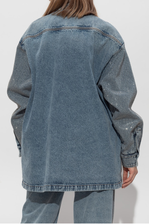 Stella McCartney Jeansowa koszula z połyskującymi aplikacjami