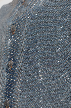 Stella McCartney Jeansowa koszula z połyskującymi aplikacjami
