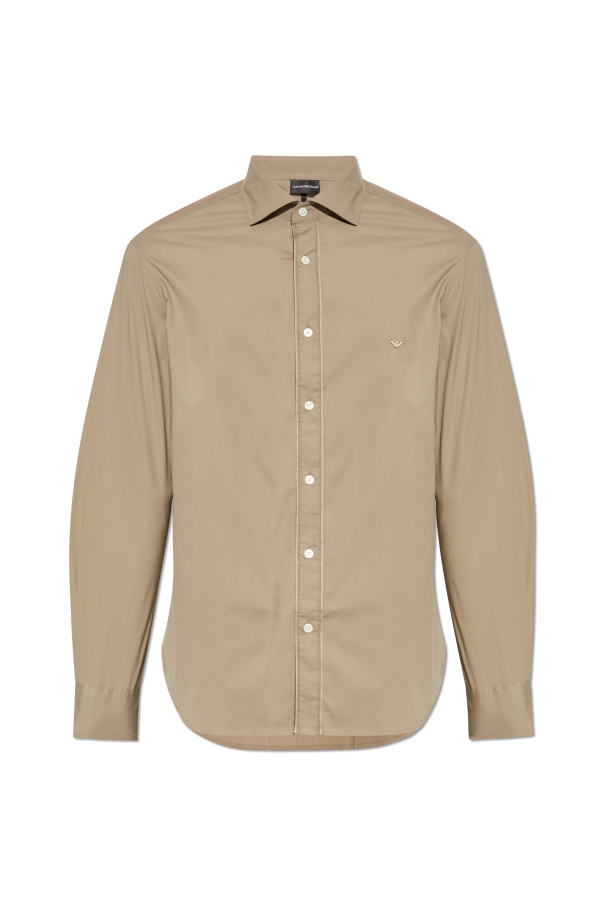 Emporio Armani Cotton shirt with embroidered logo