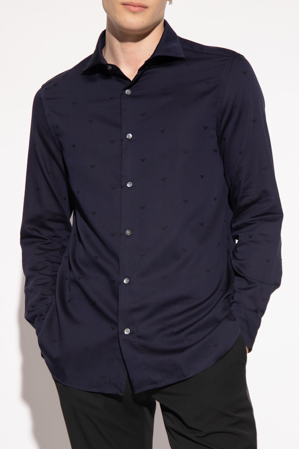 Emporio Armani Cotton shirt with monogram