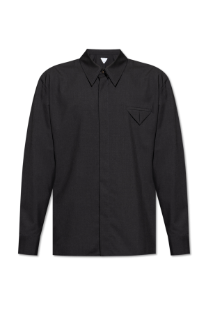 Wool shirt with pocket