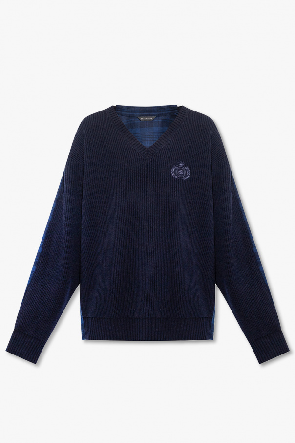 Balenciaga Sweter z łączonych materiałów