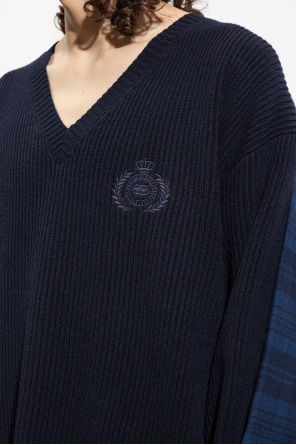 Balenciaga Sweter z łączonych materiałów