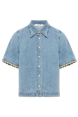 Denim short-sleeve shirt