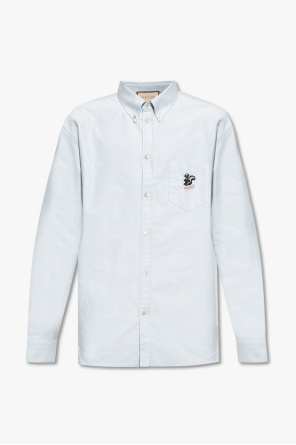 gucci kids gucci band embroidery button down shirt item
